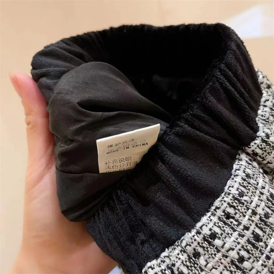 New Girls Autumn Winter Plaid Three Piece Set Solid Long Sleeves Top Boutique Vest Sister Matching Fashion Shorts for Girl