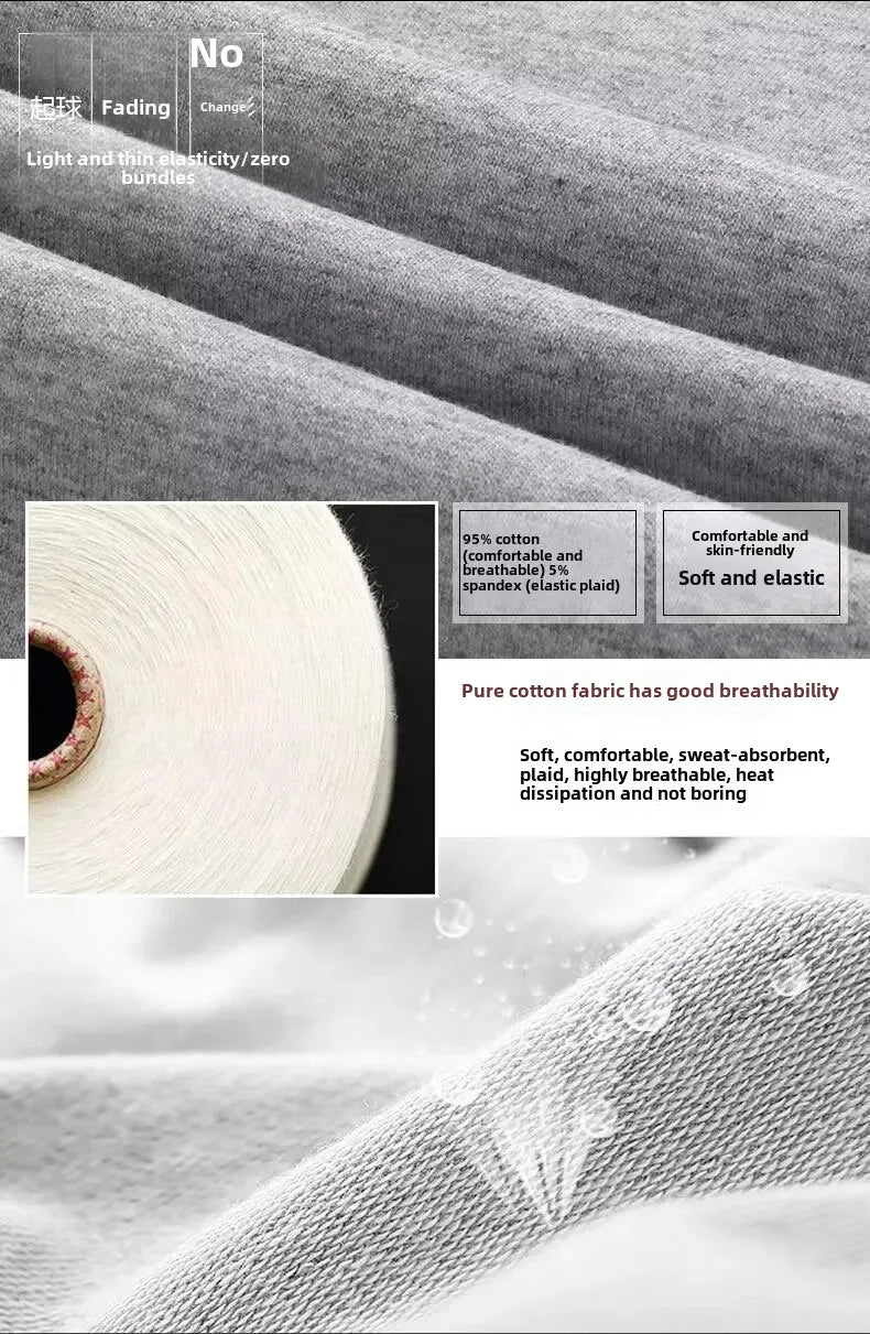 Men's Autumn/Winter Fleece-Lined and Thickened Sweatpants Versatile Casual Straight-Leg Pants Loose-Fitzip-Upocket Solid Color W