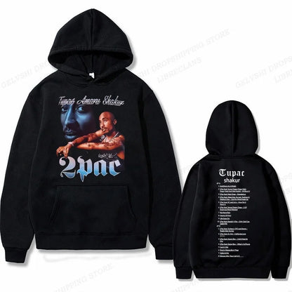 Tupac 2pac Hoodie Men's and Women's Sweatshirts Printed Streetwear Hip-hop Style Autumn and Winter Fashion Hip-hop Tops Clothes