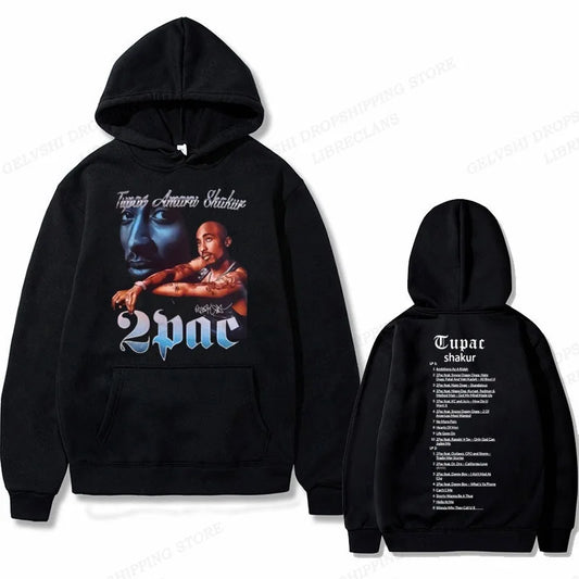 Tupac 2pac Hoodie Men's and Women's Sweatshirts Printed Streetwear Hip-hop Style Autumn and Winter Fashion Hip-hop Tops Clothes