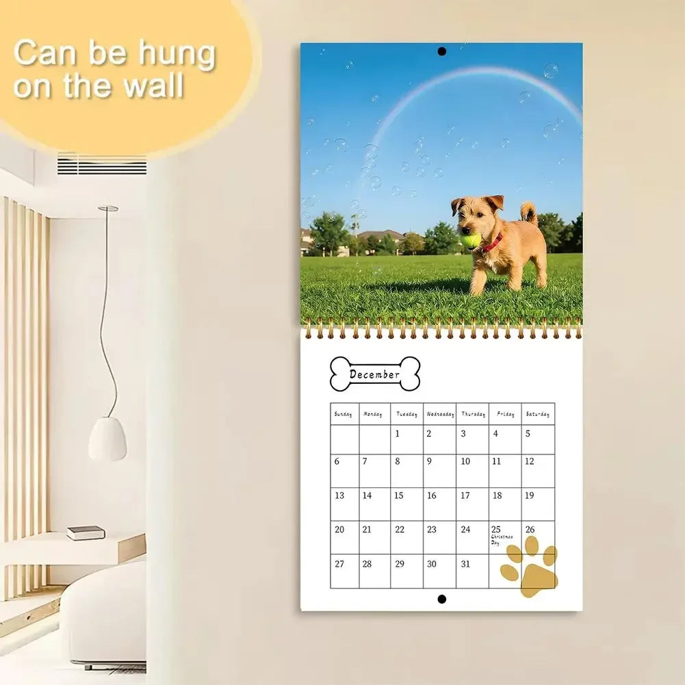 2026 New Dogs Calendar - Year Monthly Planner & Agenda Schedule Organizer Wall Calendar Decoration Funny Party Gifts For Friends