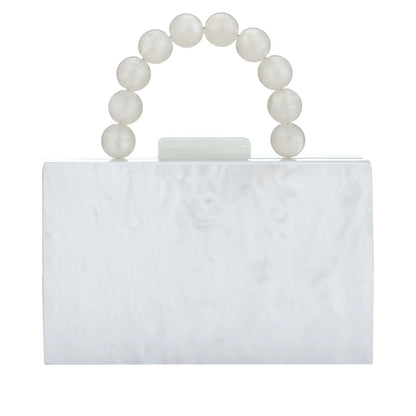 Fashion Acrylic Beading Clutch Handbag For Women Wedding Party Square Shoulder Bag With Chain Ladies Evening Dinner Dress Purses