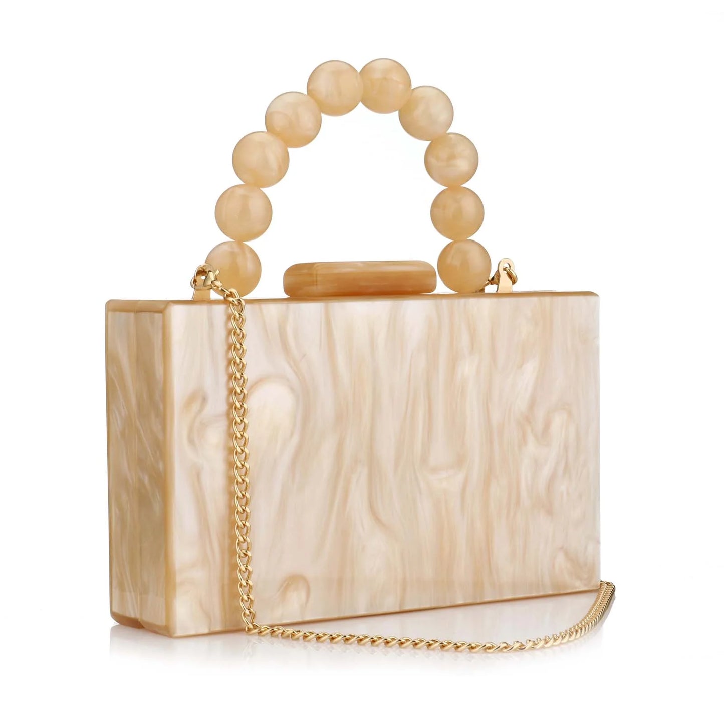 Fashion Acrylic Beading Clutch Handbag For Women Wedding Party Square Shoulder Bag With Chain Ladies Evening Dinner Dress Purses