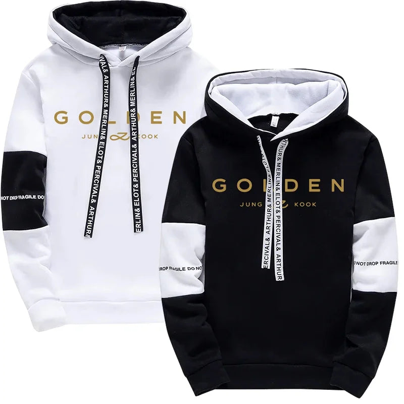 K-pop Trend Hoodie for Woman High Quality Jung Kook Print Hooded Sweatshirts Sweatpants Fall Winter Female Daily Casual Pullover