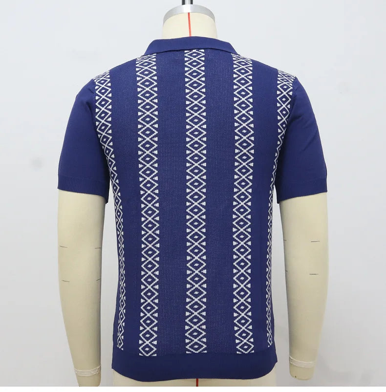 Men's Luxury Polo Shirt | High Quality Three-dimensional Tailoring Slim Temperament Men's Knit Shirt, Business Casual T-shirt