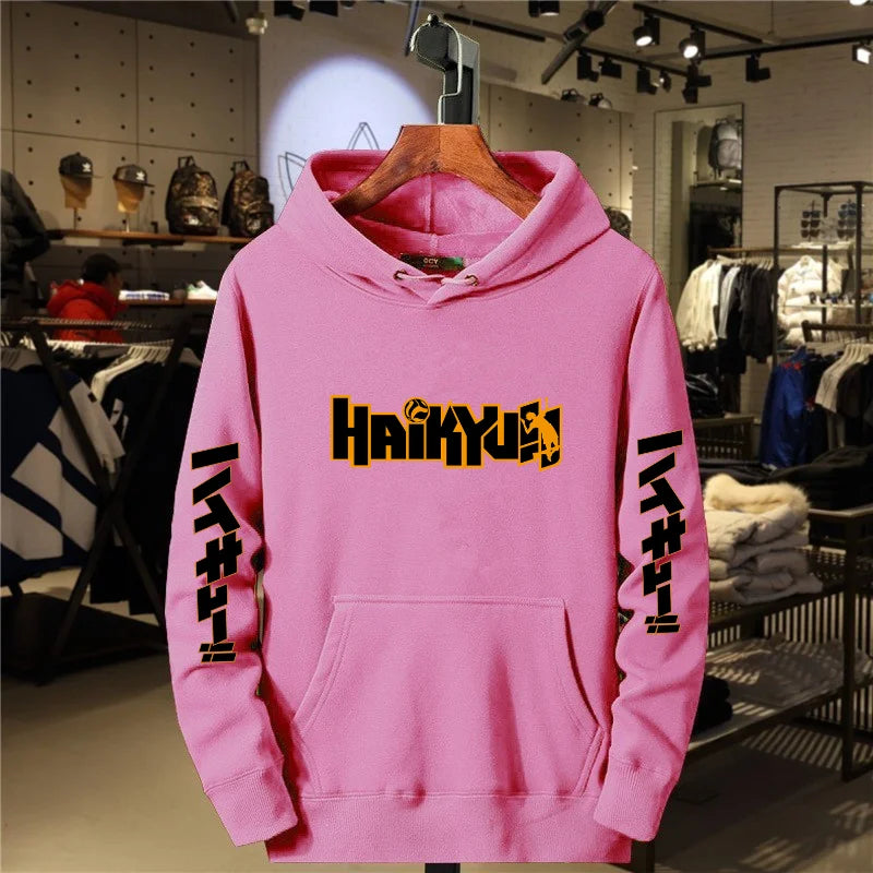 2024 Autumn/Winter Japanese Anime Haikyuu Manga Printed Hoodie Men's Women's New Fashion Hip Hop Sportswear Round Neck Hoodie