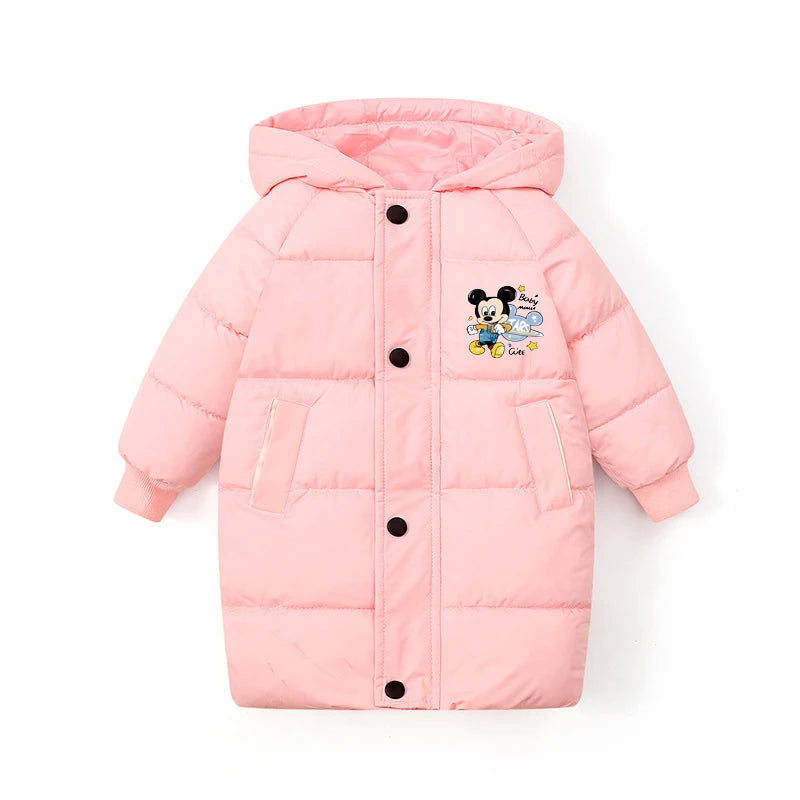 Winter Teen Boys Jacket -10℃ Thick Hooded Parka Warm down Cotton Snowsuit for 2-10Y Kids Fashionable Snow Gear