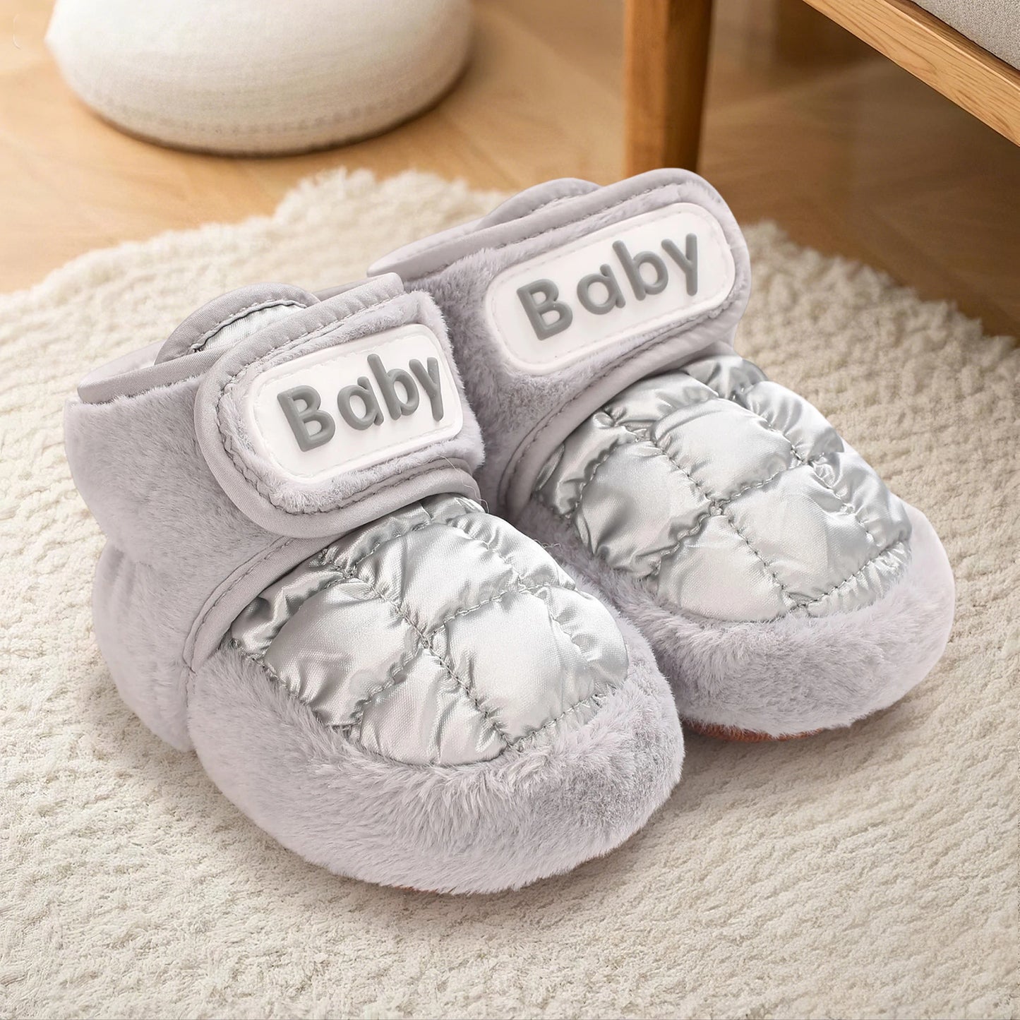 Warm and Cozy Baby Winter Boots Soft Sole Non-Slip First Walking Shoes for Toddler Girls and Boys Cute Infant Shoes