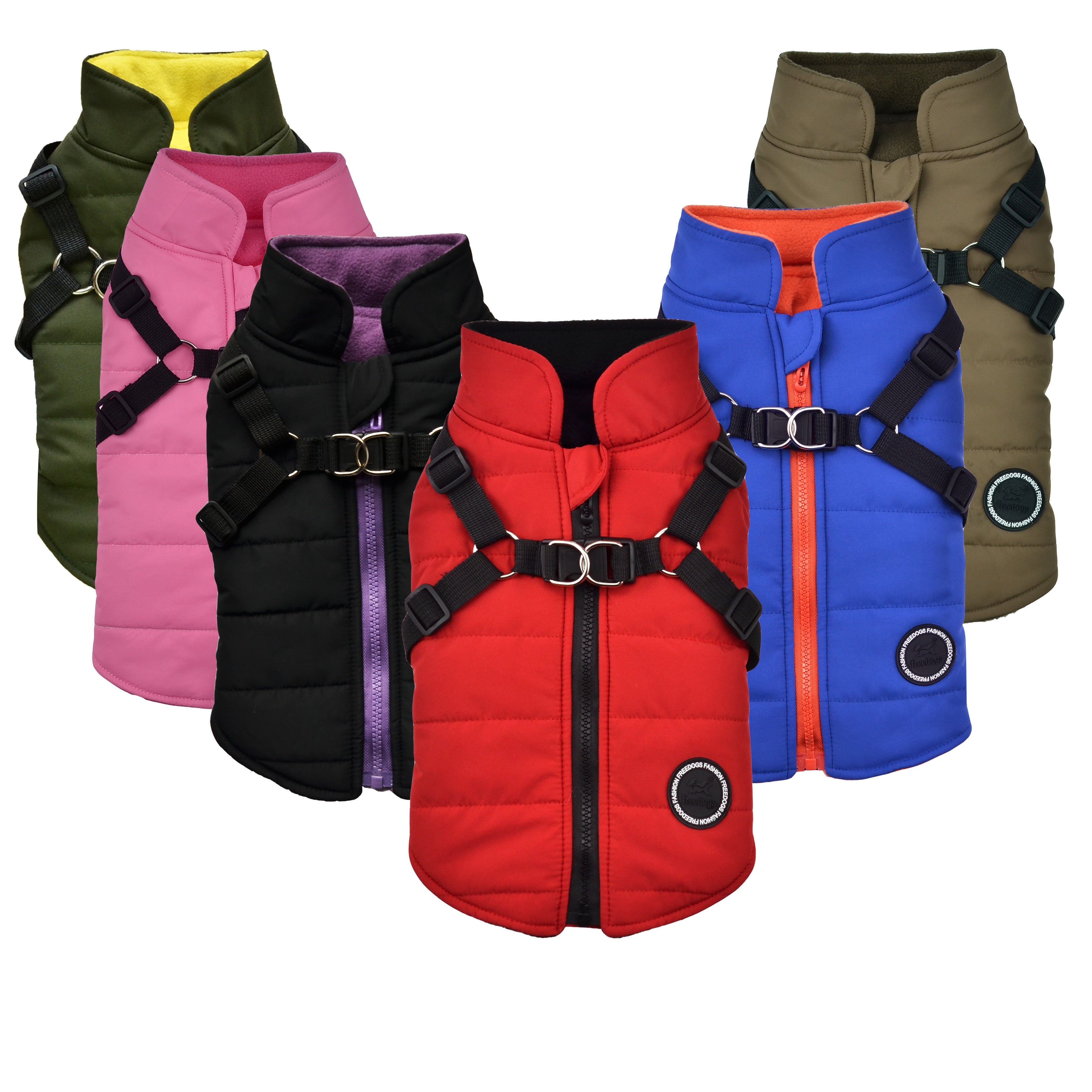 Warm Padded Dog Vest with Harness for Small and Medium Dogs - Red Coat for Extra Comfort and Security Christmas Gift