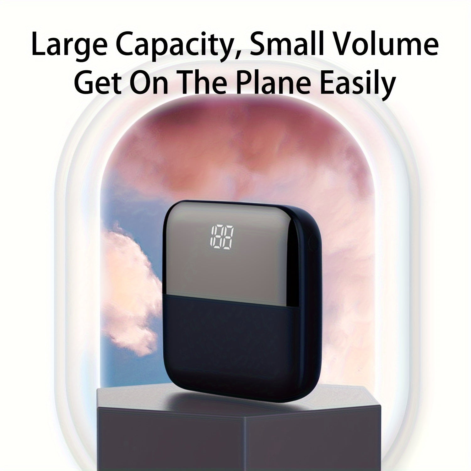 10000mAh 5V2A Fast Charging Portable Mini Power Bank, Compact Size But High Power Capacity, Compatible for iPhone, Samsung, Xiaomi, Samsung