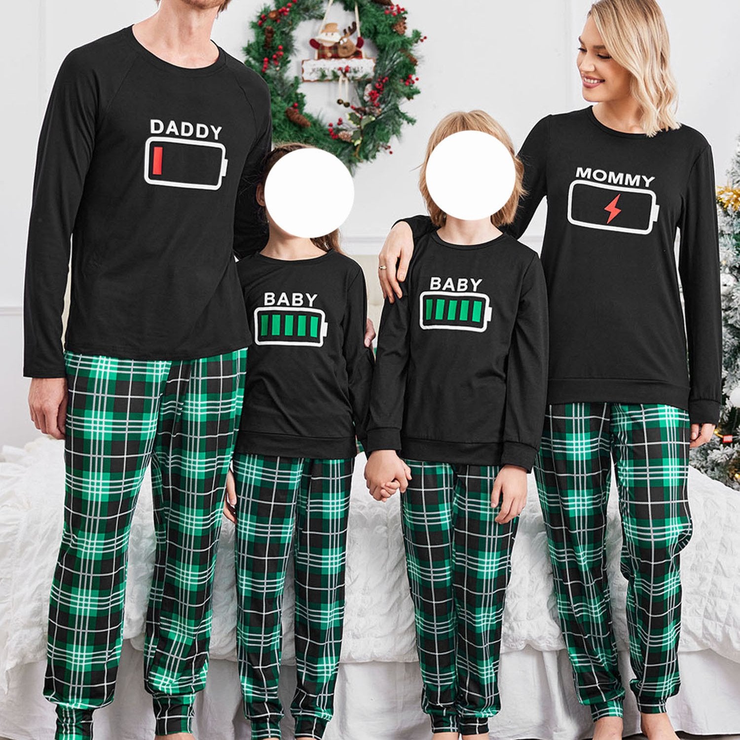 ELESOL Christmas Pajama Sets for Adults - Festive Long Sleeve Pajama Pants and Top Set with Pocket, Polyester 95%, Spandex 5%, Casual Style, Round Neck, Pullover, Cozy Winter Sleepwear for Couples and Family