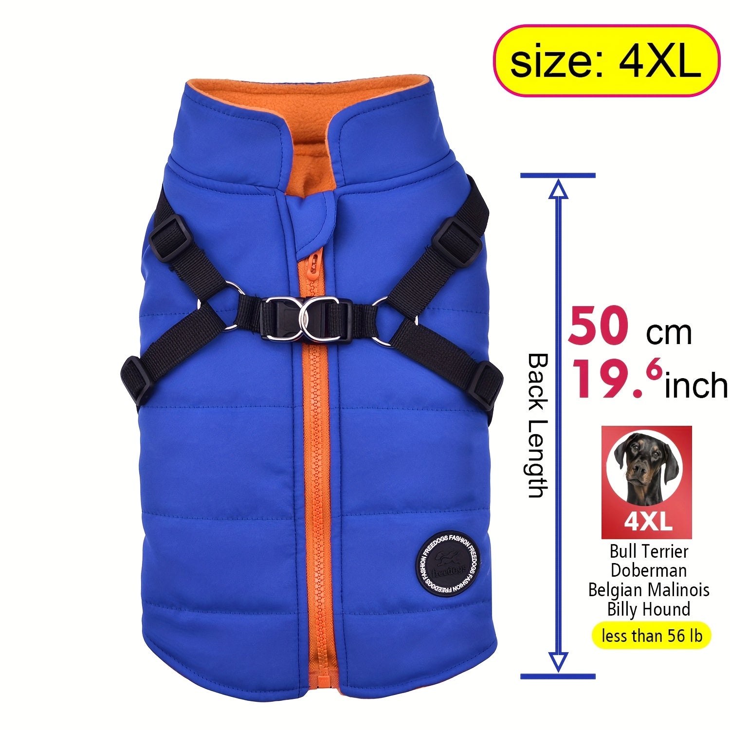 Warm Padded Dog Vest with Harness for Small and Medium Dogs - Red Coat for Extra Comfort and Security Christmas Gift