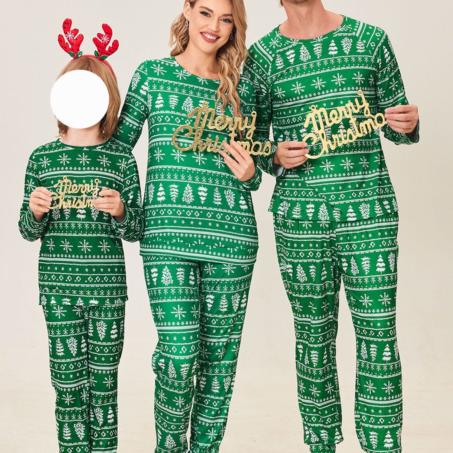 ELESOL Christmas Pajama Sets for Adults - Festive Long Sleeve Pajama Pants and Top Set with Pocket, Polyester 95%, Spandex 5%, Casual Style, Round Neck, Pullover, Cozy Winter Sleepwear for Couples and Family