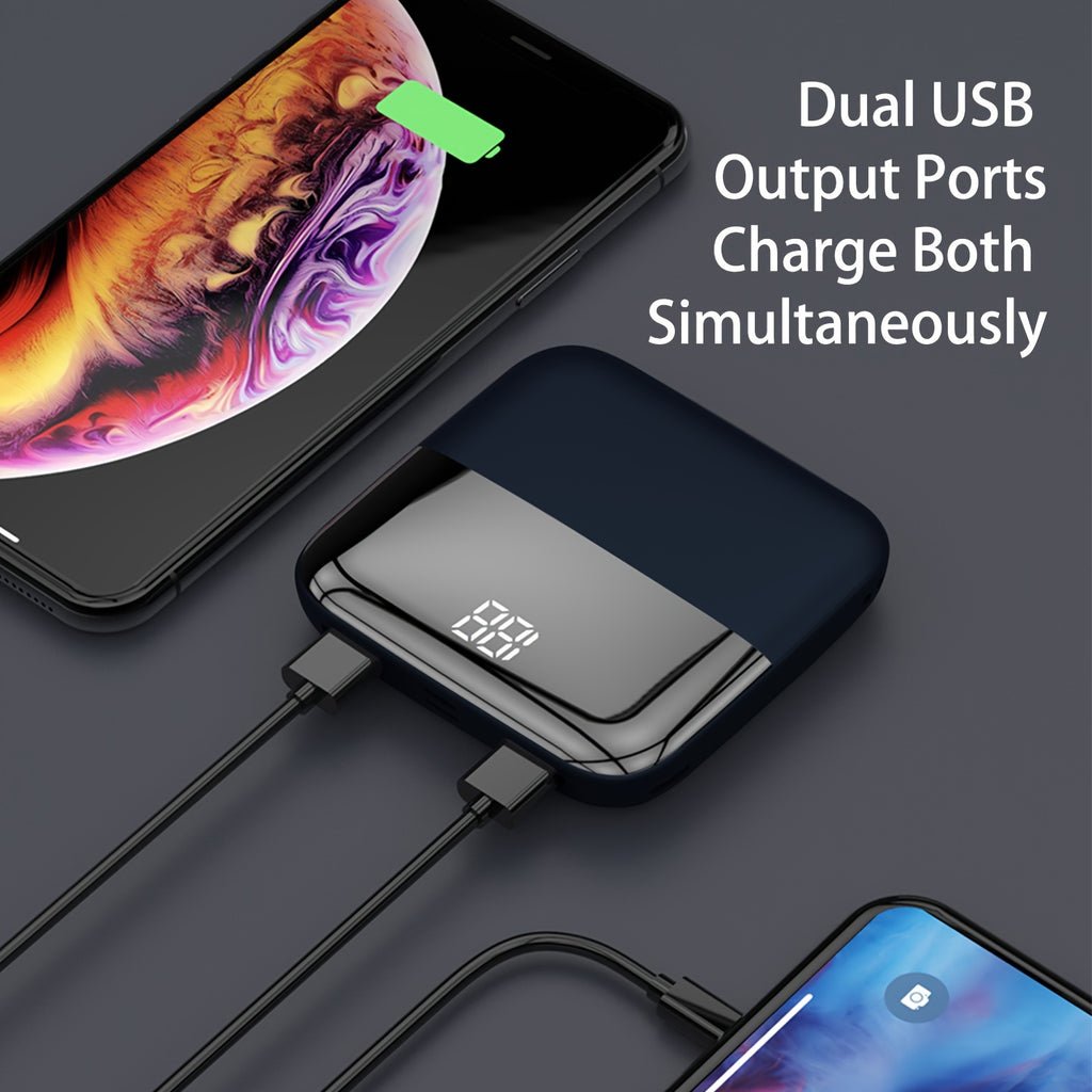 10000mAh 5V2A Fast Charging Portable Mini Power Bank, Compact Size But High Power Capacity, Compatible for iPhone, Samsung, Xiaomi, Samsung