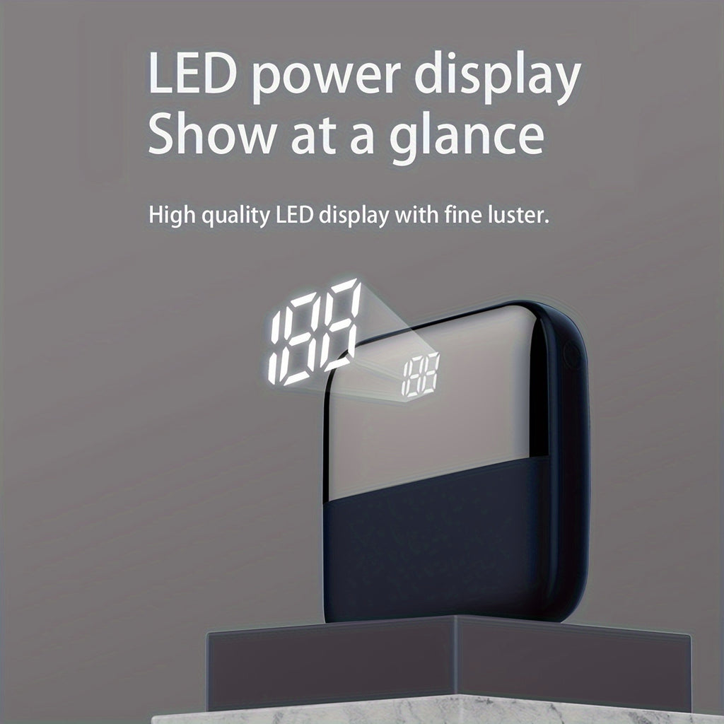 10000mAh 5V2A Fast Charging Portable Mini Power Bank, Compact Size But High Power Capacity, Compatible for iPhone, Samsung, Xiaomi, Samsung