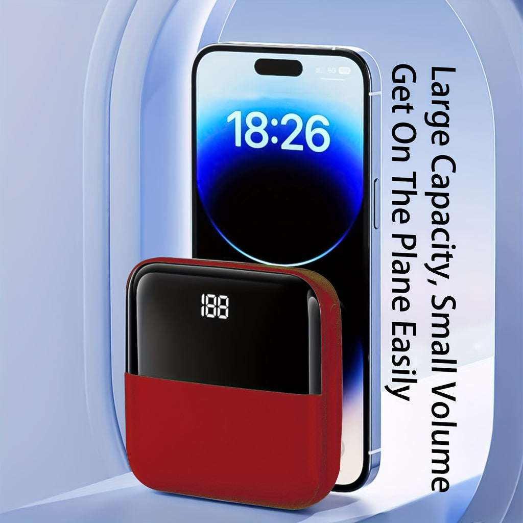 10000mAh 5V2A Fast Charging Portable Mini Power Bank, Compact Size But High Power Capacity, Compatible for iPhone, Samsung, Xiaomi, Samsung