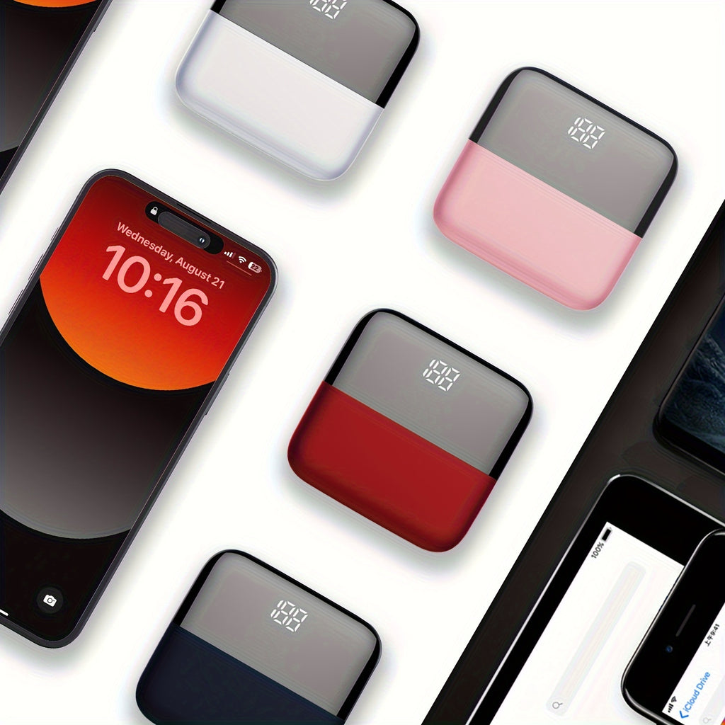 10000mAh 5V2A Fast Charging Portable Mini Power Bank, Compact Size But High Power Capacity, Compatible for iPhone, Samsung, Xiaomi, Samsung