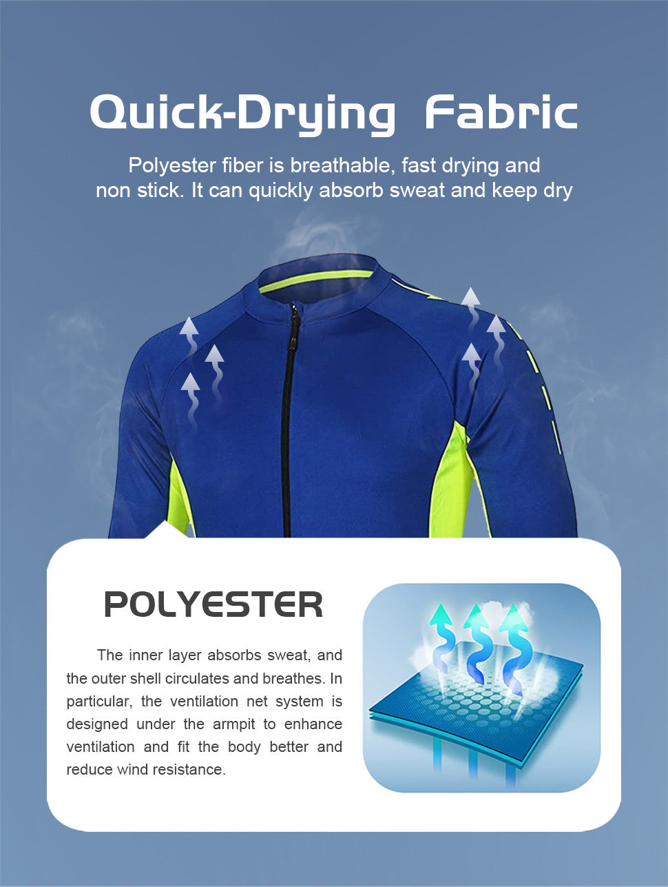 Quick-drying Breathable Men's Cycling Jersey with Pocket and Zipper